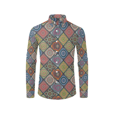 Bohemian Pattern Print Design 05 Men's Long Sleeve Shirt