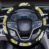 Daisy Pattern Print Design DS01 Steering Wheel Cover with Elastic Edge