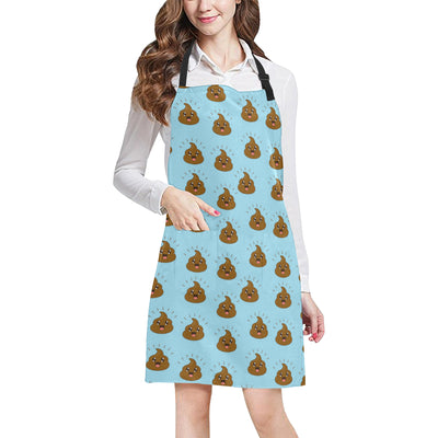 Poop Emoji Pattern Print Design A03 Apron with Pocket