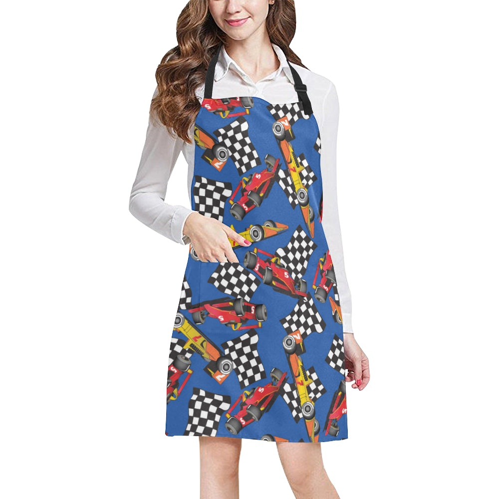 Racing Pattern Print Design A01 Apron with Pocket