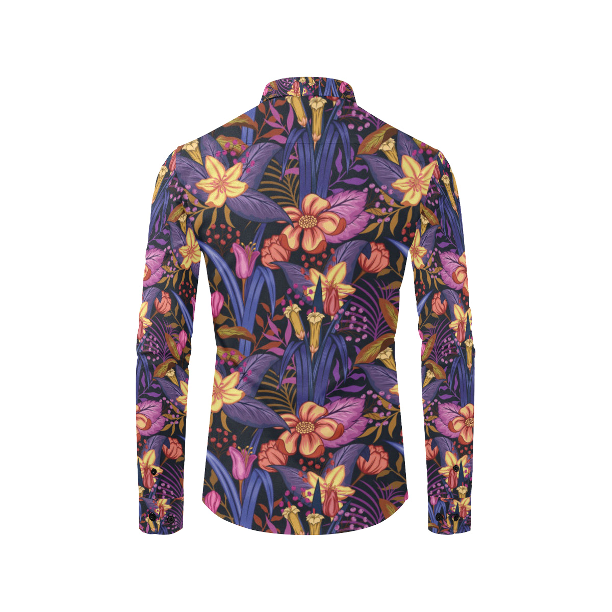 Lily Pattern Print Design LY016 Men's Long Sleeve Shirt