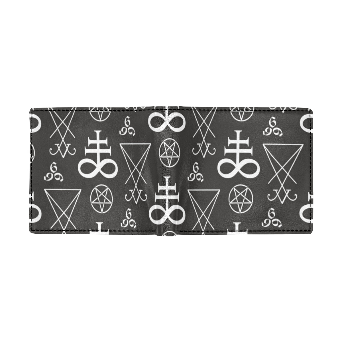 Pentagram Pattern Print Design A04 Men's ID Card Wallet