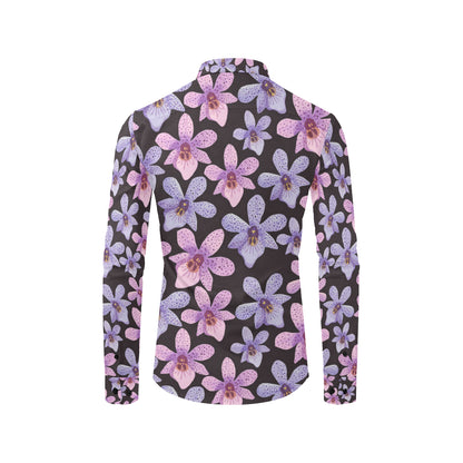 Orchid Pattern Print Design OR08 Men's Long Sleeve Shirt