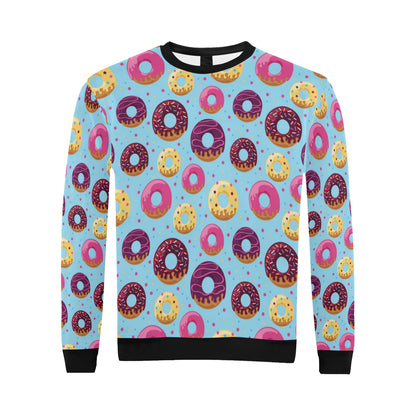 Donut Pattern Print Design DN07 Men Long Sleeve Sweatshirt