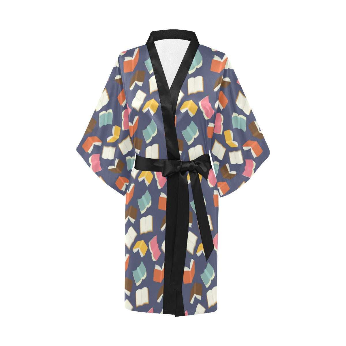 Book Pattern Print Design 01 Women's Short Kimono