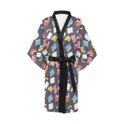 Book Pattern Print Design 01 Women's Short Kimono