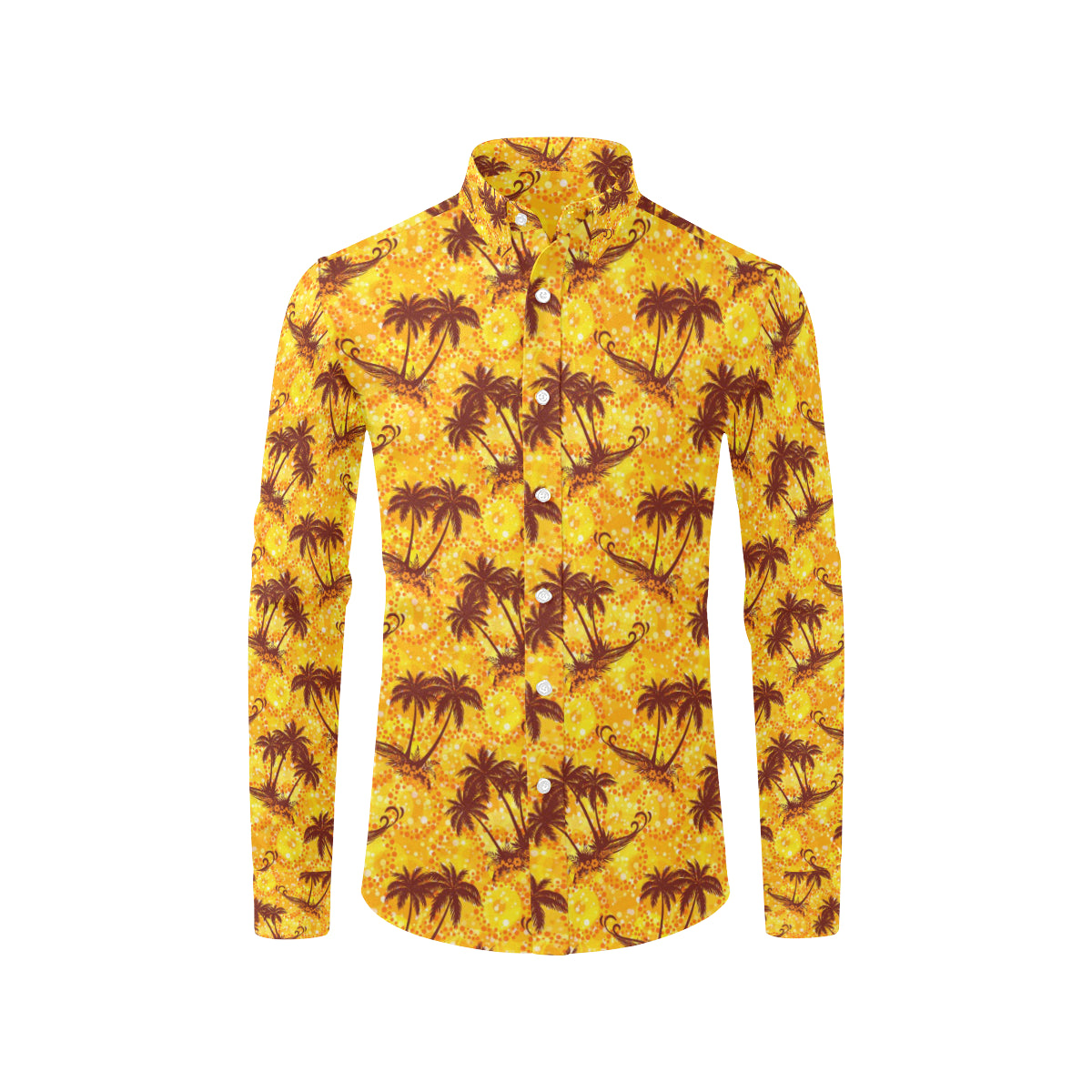 Palm Tree Pattern Print Design PT012 Men's Long Sleeve Shirt