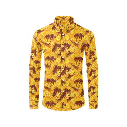 Palm Tree Pattern Print Design PT012 Men's Long Sleeve Shirt