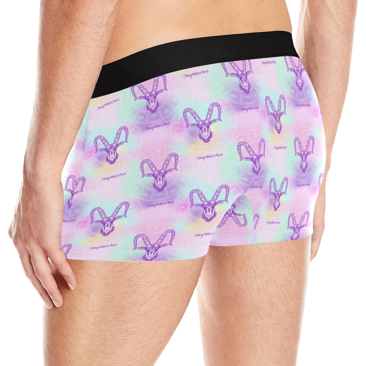 Capricorn Zodiac Pattern Print Design 02 Men's Boxer Briefs