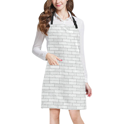 Brick White Pattern Print Design 03 Apron with Pocket