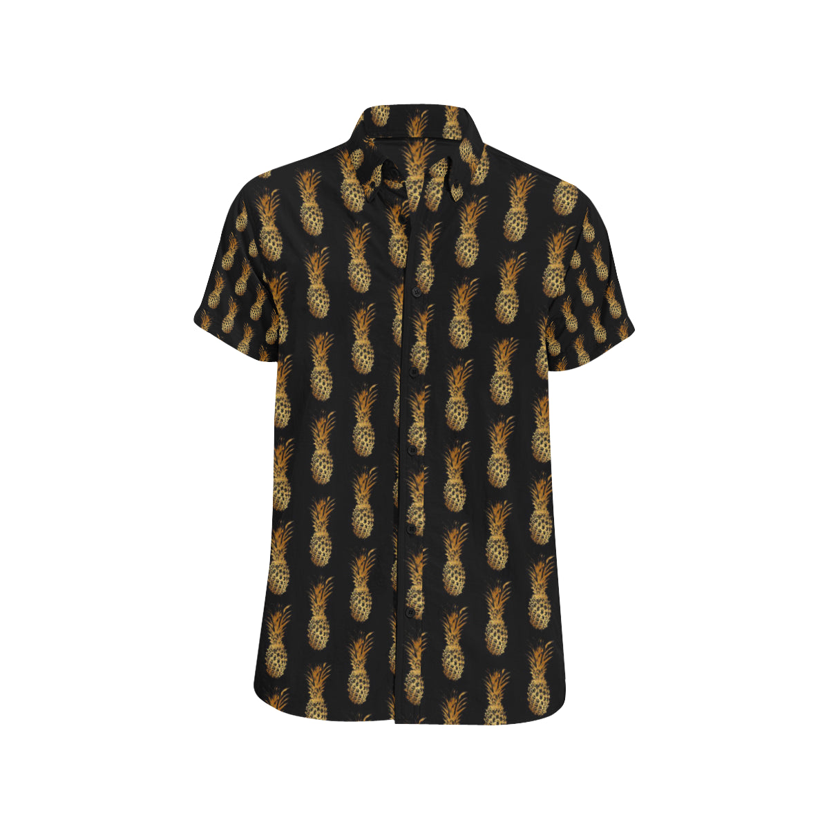 Pineapple Pattern Print Design A02 Men's Short Sleeve Button Up Shirt
