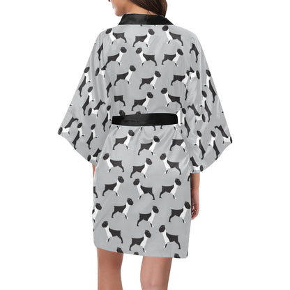 Boxers Pattern Print Design 01 Women's Short Kimono