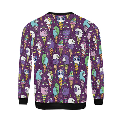 Ice Cream Pattern Print Design IC07 Men Long Sleeve Sweatshirt