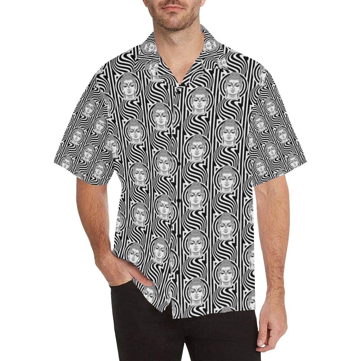 Buddha Pattern Print Design 05 Men's Hawaiian Shirt