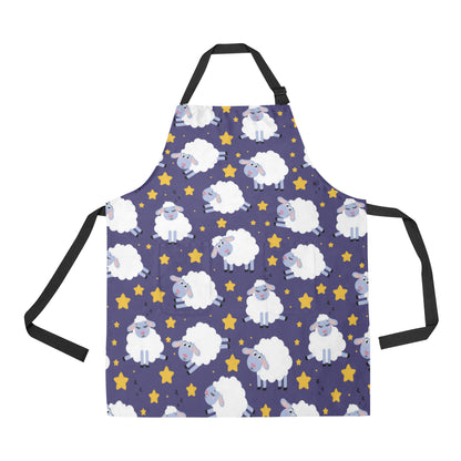 Sheep Pattern Print Design 03 Apron with Pocket