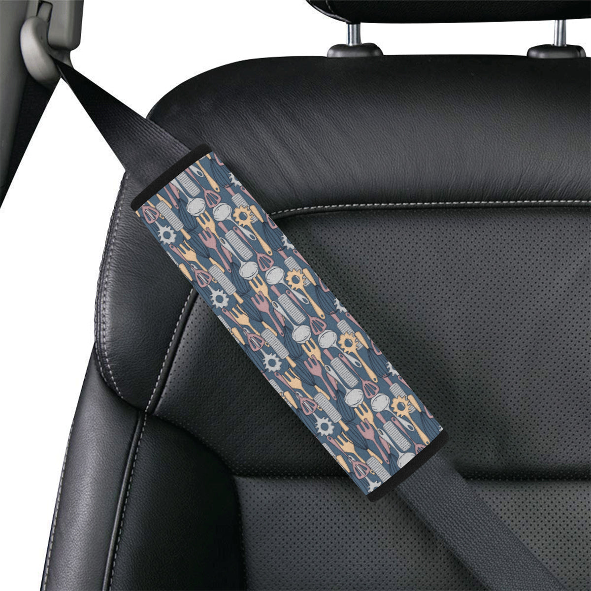 Cooking Kitchen Tools Pattern Print Design 05 Car Seat Belt Cover