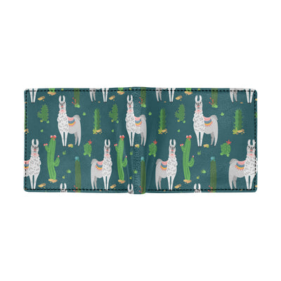 Llama Cactus Pattern Print Design 013 Men's ID Card Wallet