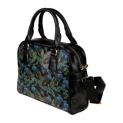 Peacock Pattern Print Design A04 Shoulder Handbag