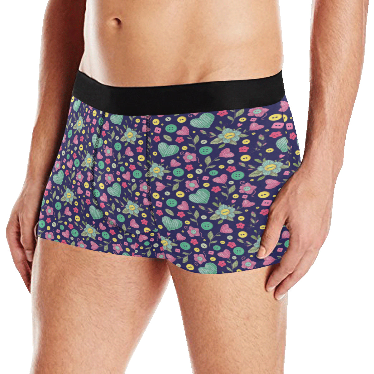 Crochet Pattern Print Design 02 Men's Boxer Briefs