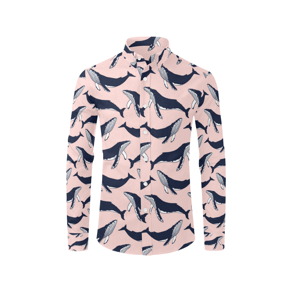 Humpback Whale Pattern Print Design 02 Men's Long Sleeve Shirt