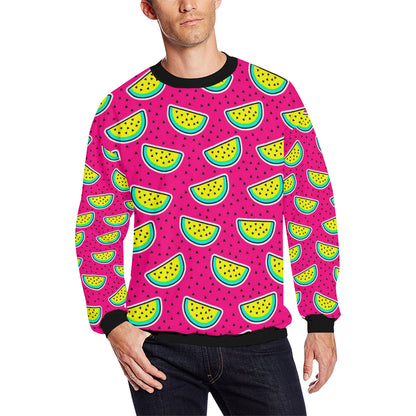 Watermelon Pattern Print Design WM04 Men Long Sleeve Sweatshirt