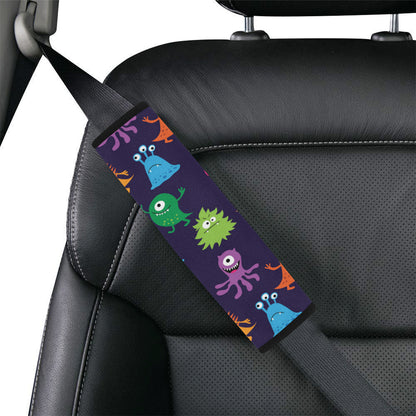 Monster Cartoon Pattern Print Design 02 Car Seat Belt Cover