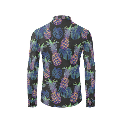 Pineapple Pattern Print Design PP04 Men's Long Sleeve Shirt