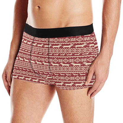 Dachshund Pattern Print Design 09 Men's Boxer Briefs