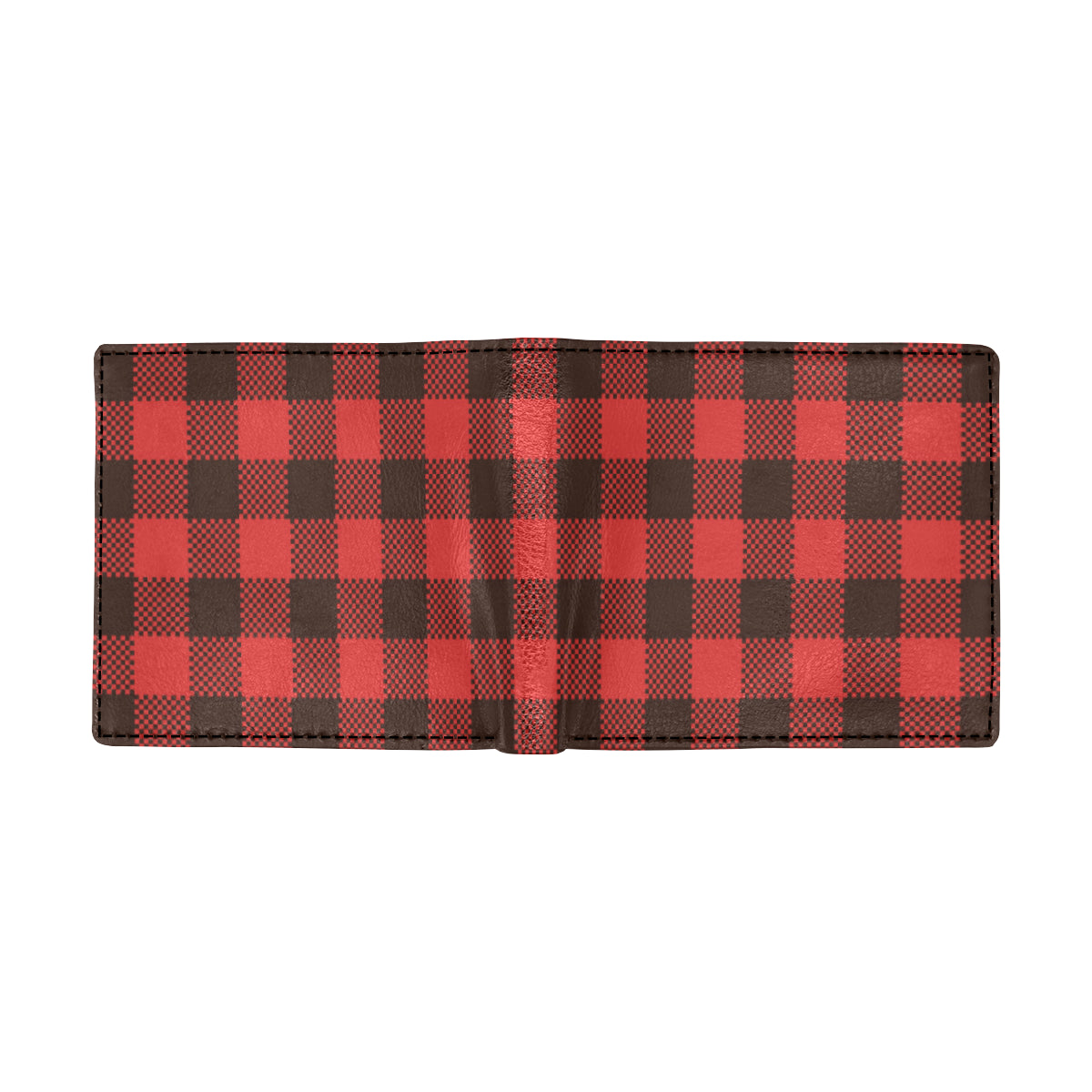 Buffalo check Red Pattern Print Design 05 Men's ID Card Wallet