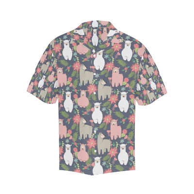 Alpaca Pattern Print Design 03 Men's Hawaiian Shirt