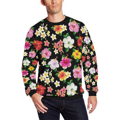 Hibiscus Pattern Print Design HB025 Men Long Sleeve Sweatshirt