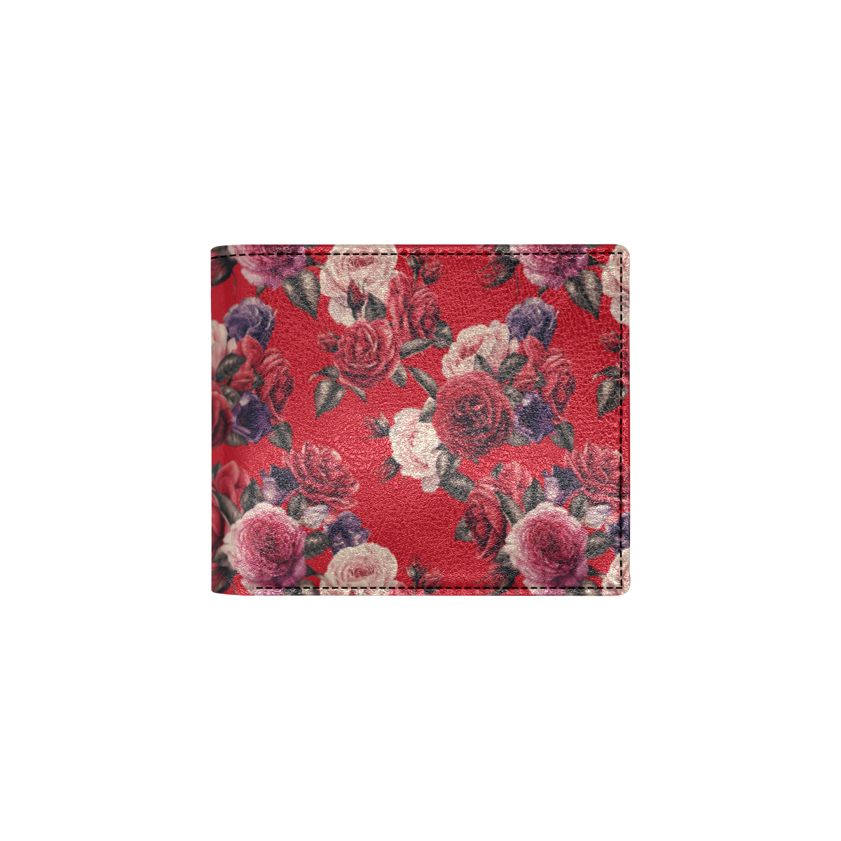 Rose Red Pattern Print Design RO07 Men's ID Card Wallet