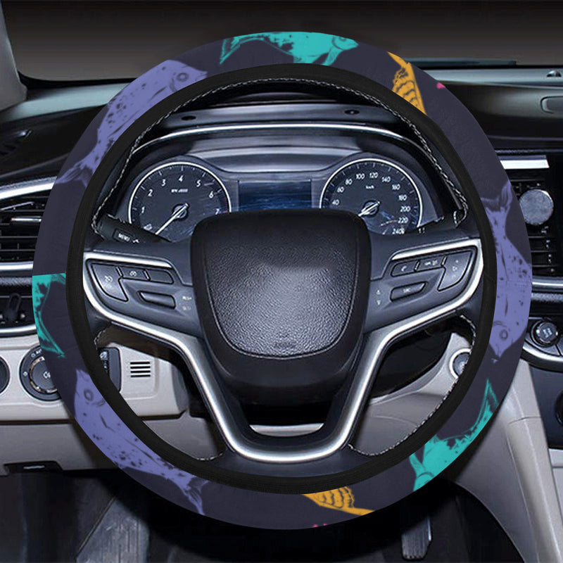 Angelfish Colorful Pattern Print Design 03 Steering Wheel Cover with Elastic Edge