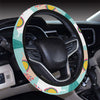 Llama Cactus Pattern Print Design 08 Steering Wheel Cover with Elastic Edge