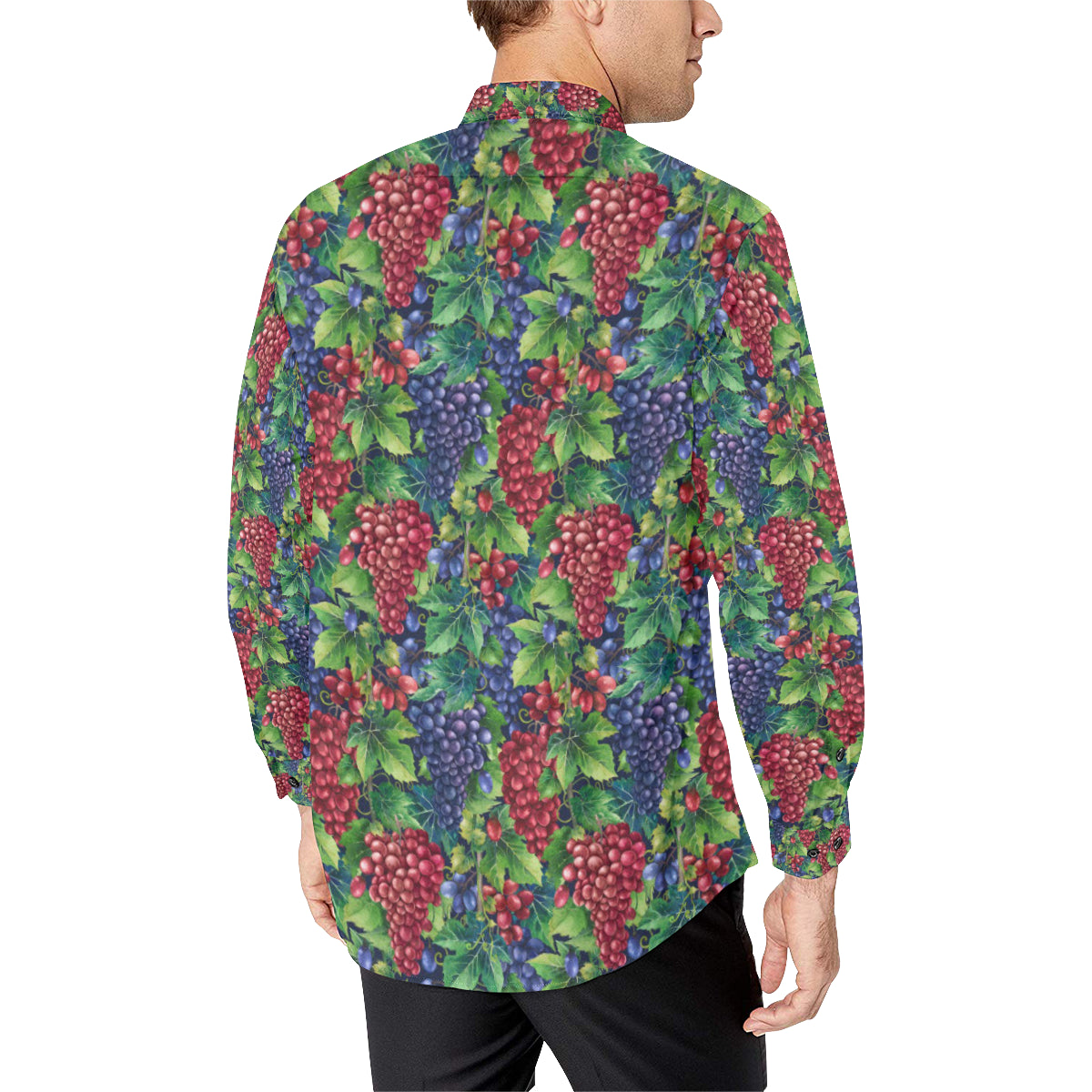 Grape Pattern Print Design GP02 Men's Long Sleeve Shirt