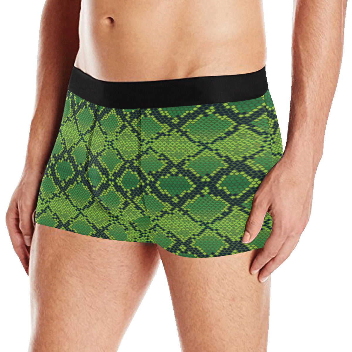 Python Green Pattern Print Design A01 Men's Boxer Briefs