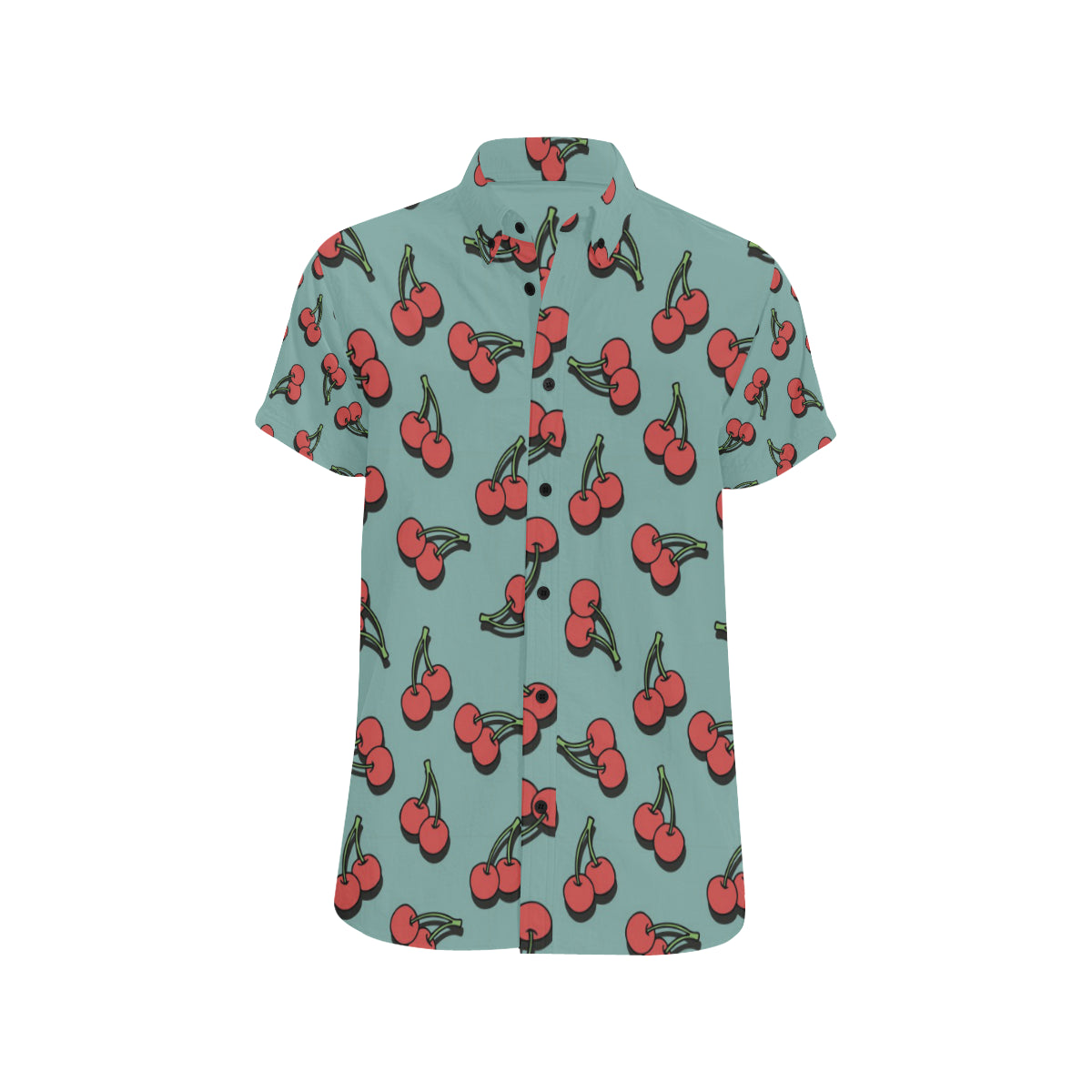 Cherry Pattern Print Design CH03 Men's Short Sleeve Button Up Shirt