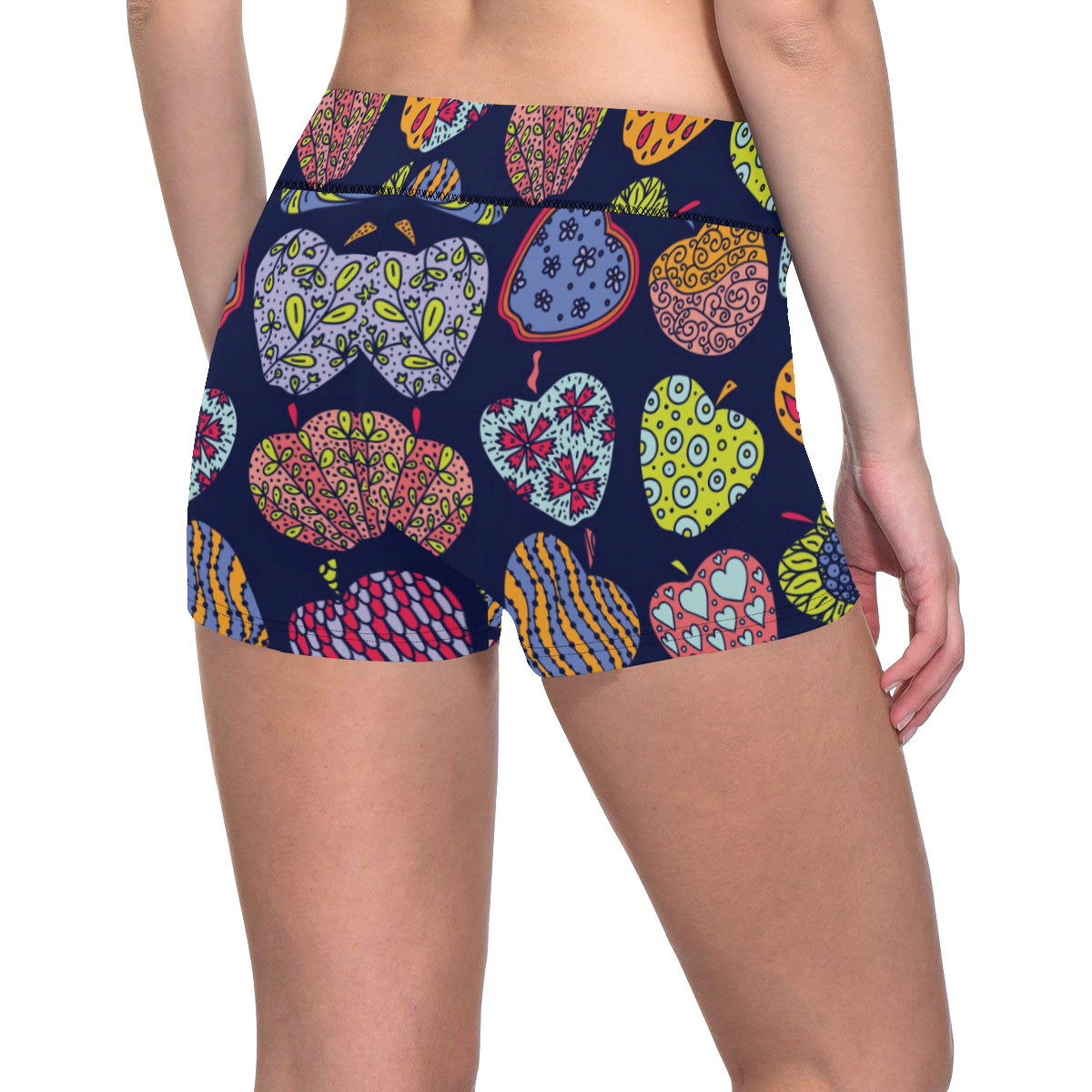 Apple Pattern Print Design AP05 Yoga Shorts