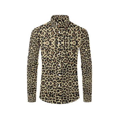 Cheetah Pattern Print Design 02 Men's Long Sleeve Shirt