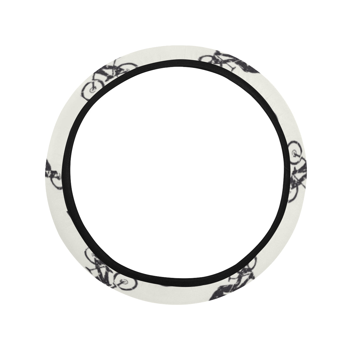 Mountain bike Pattern Print Design 01 Steering Wheel Cover with Elastic Edge