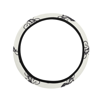 Mountain bike Pattern Print Design 01 Steering Wheel Cover with Elastic Edge