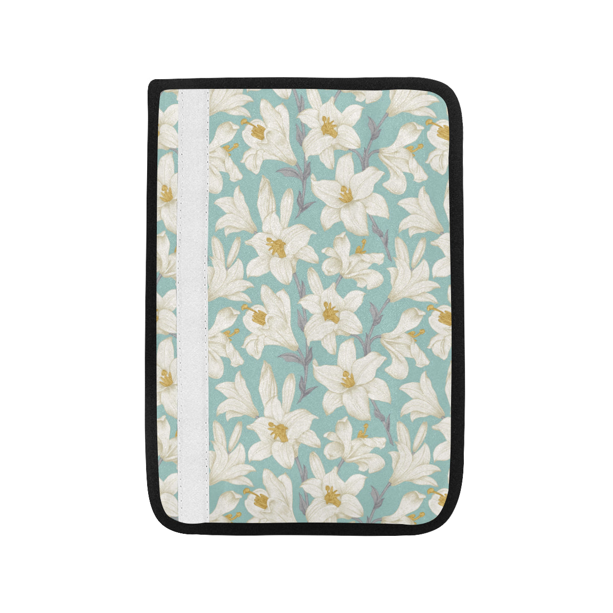 Lily Pattern Print Design 02 Car Seat Belt Cover