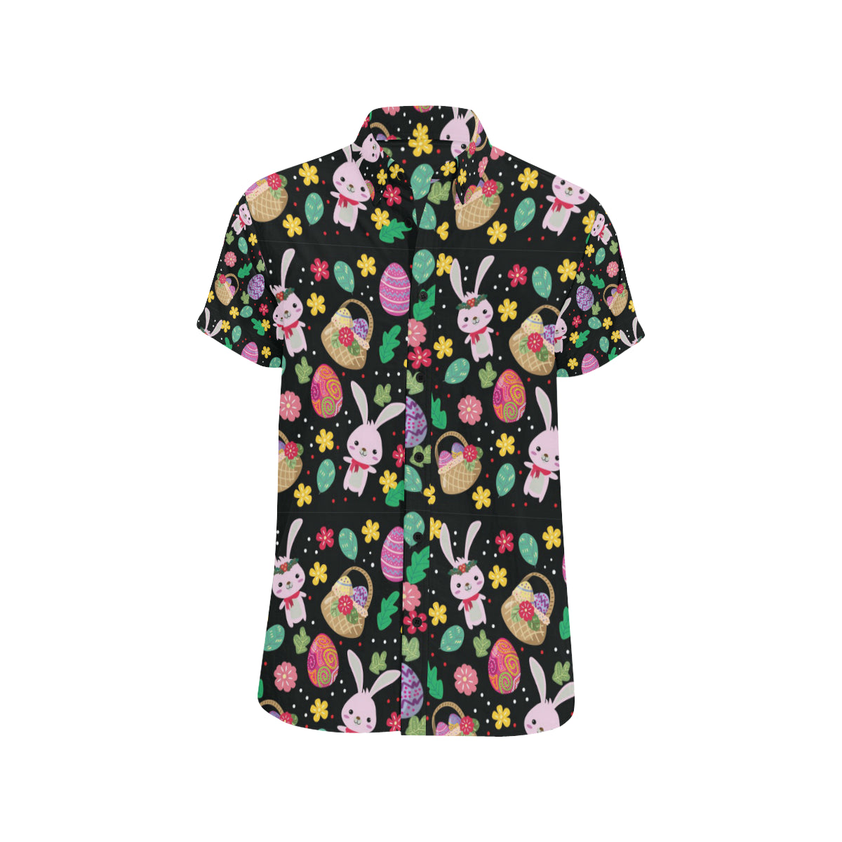 Easter Eggs Pattern Print Design RB05 Men's Short Sleeve Button Up Shirt