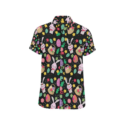 Easter Eggs Pattern Print Design RB05 Men's Short Sleeve Button Up Shirt