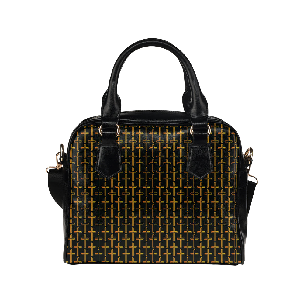 Cross Pattern Print Design 02 Shoulder Handbag