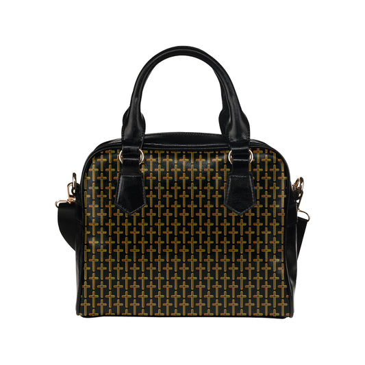 Cross Pattern Print Design 02 Shoulder Handbag