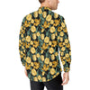 Elegant Yellow Tulip Print Men's Long Sleeve Shirt