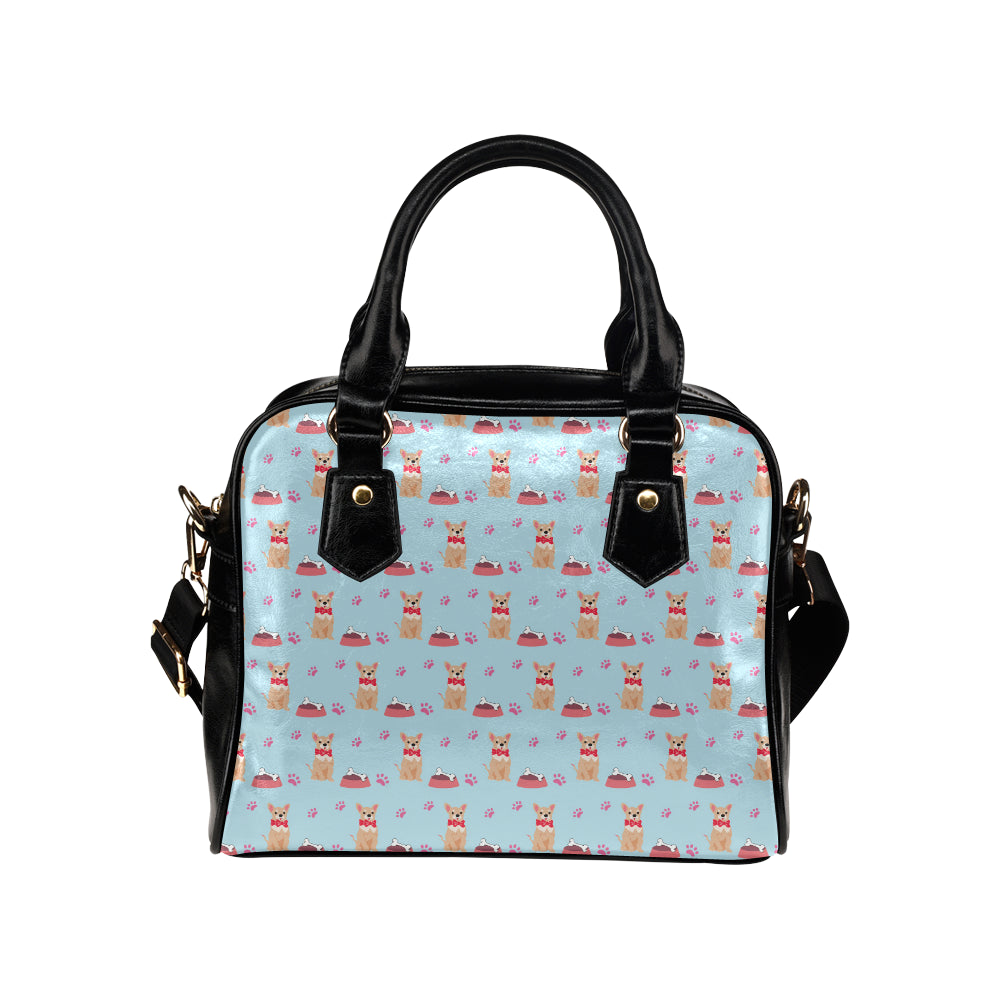 Chihuahua Pattern Print Design 05 Shoulder Handbag