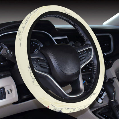 Palm Tree Pattern Print Design PT08 Steering Wheel Cover with Elastic Edge