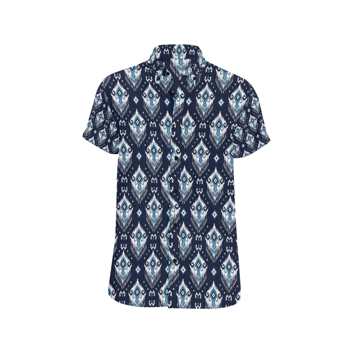 Ethnic Ornament Print Pattern Men's Short Sleeve Button Up Shirt